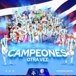 FÚTBOL – Copa América 2024: Argentina es BICAMPEÓN al derrotar a Colombia en la FINAL