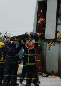 Misiones: IPESMI Superior realizó un simulacro interinstitucional de accidente vial con múltiples víctimas en Oberá